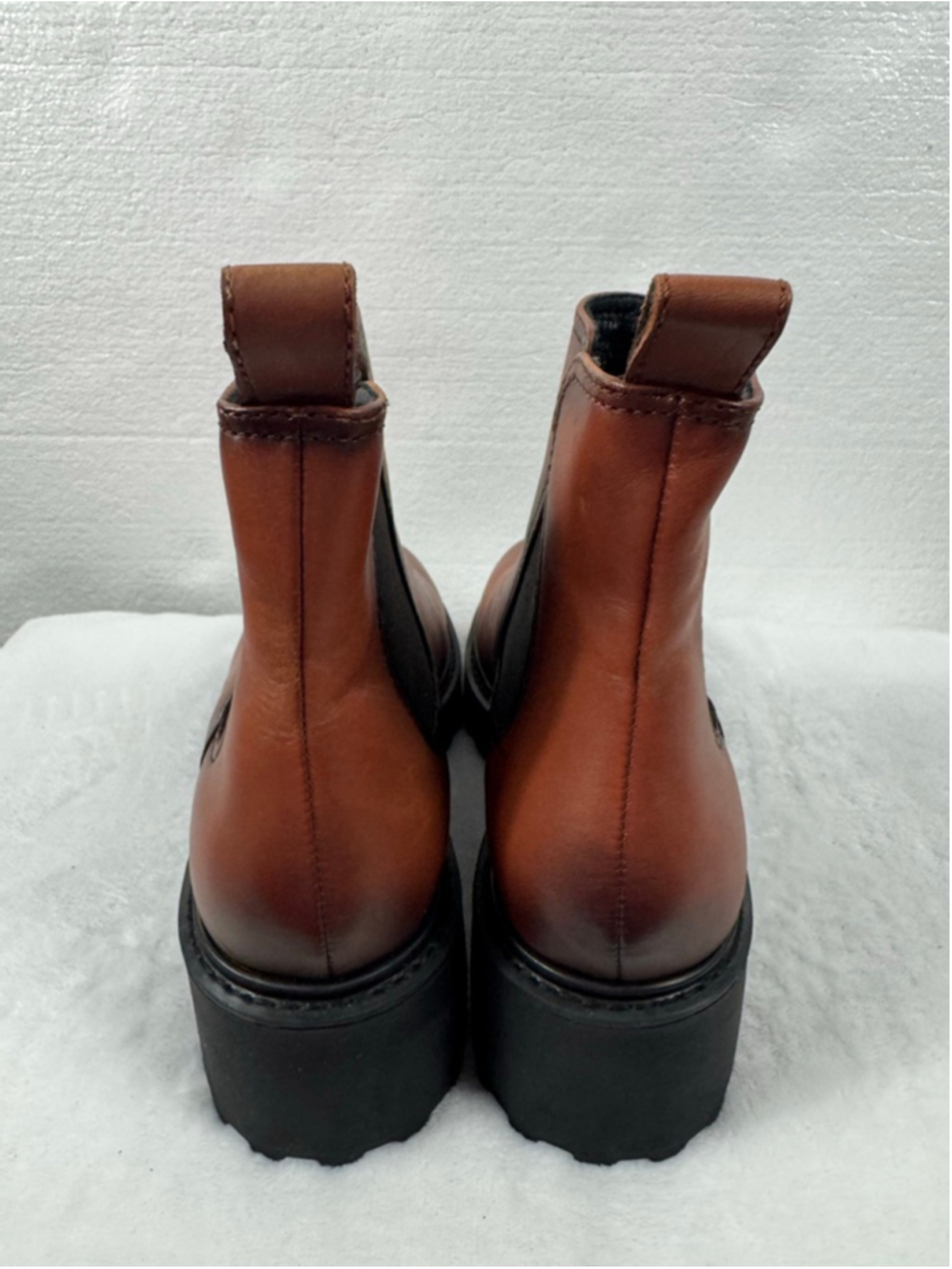 Steve Madden Brown Black Leather Trap Chelsea Ankle Boots Size 9 - Picture 3 of 9